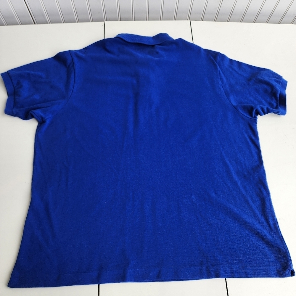 Lacoste Polo Shirt Men Size 8 3XL Royal Blue Stretch Short Sleeve - Picture 8 of 9